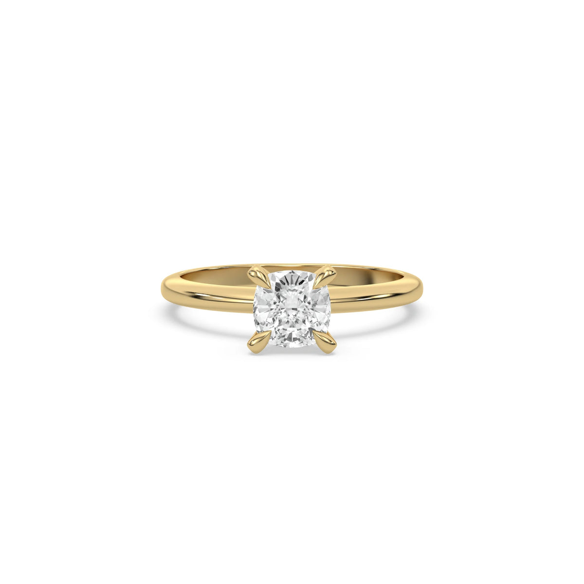 Classic Lab Diamond Cushion Cut Solitaire Ring