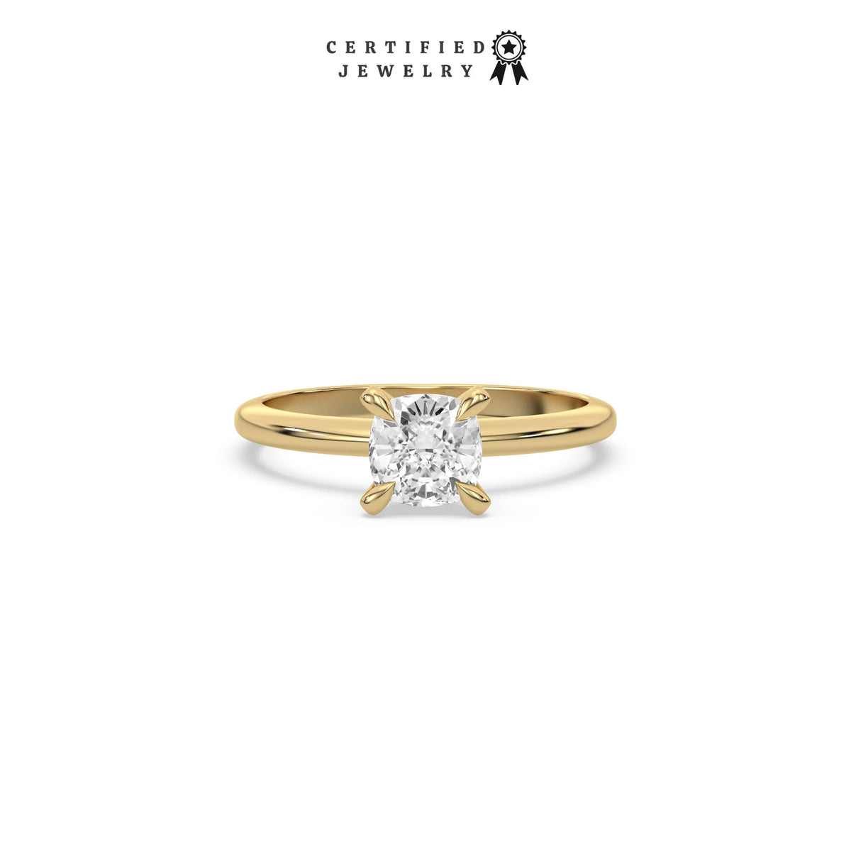 Cushion Cut Diamond Ring, Diamond Engagement Ring, Solitaire Diamond Ring, Cushion Cut Wedding Ring, Promise Ring, One Diamond Ring