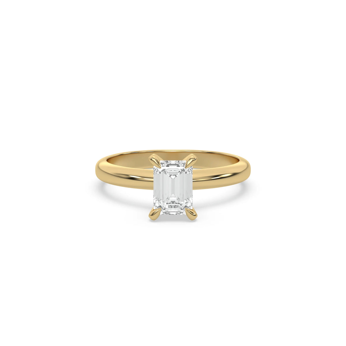 Lab Diamond Emerald Cut Solitaire Engagement Ring