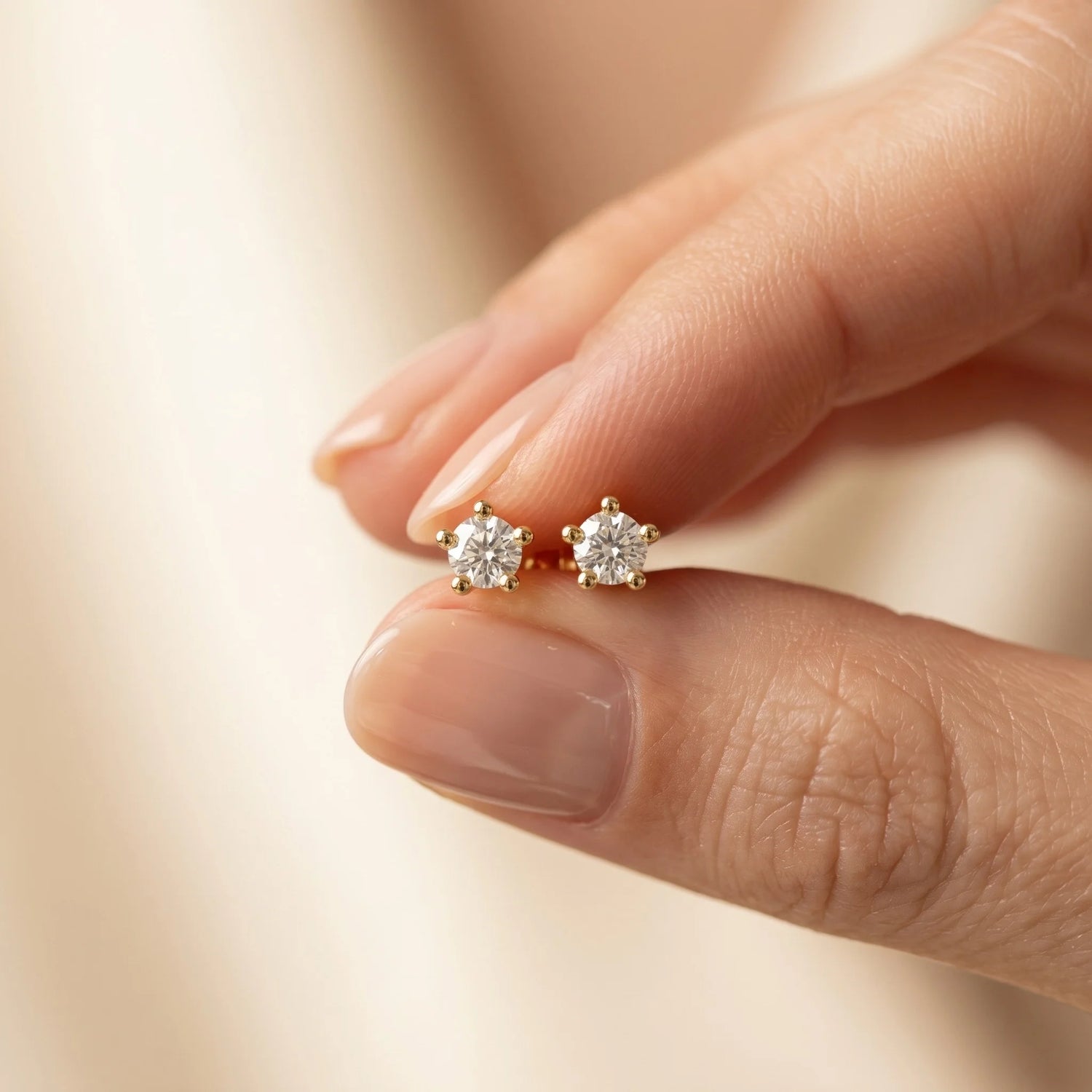 6 CT Classic Lab Diamond Round Earrings