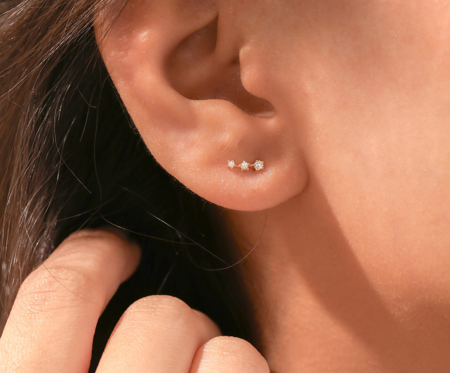 0.25 CT Lab Diamond Climber Earrings