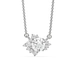 18K White Gold Round Diamond Cluster Pendant