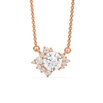 18K Rose Gold Round Diamond Cluster Pendant