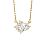 18K Yellow Gold Diamond Starburst Cluster Pendant