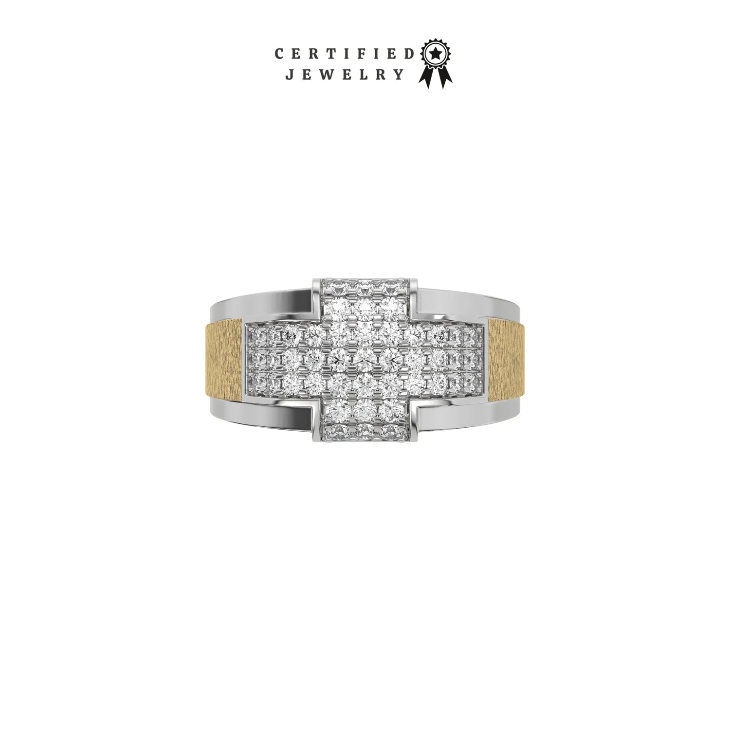 0.71 CT Natural Diamond Cross Ring