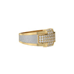 This yellow gold Men cross diamond ring made with round brilliant- cut diamonds set in shared prong setting creating a beautiful cross in side view