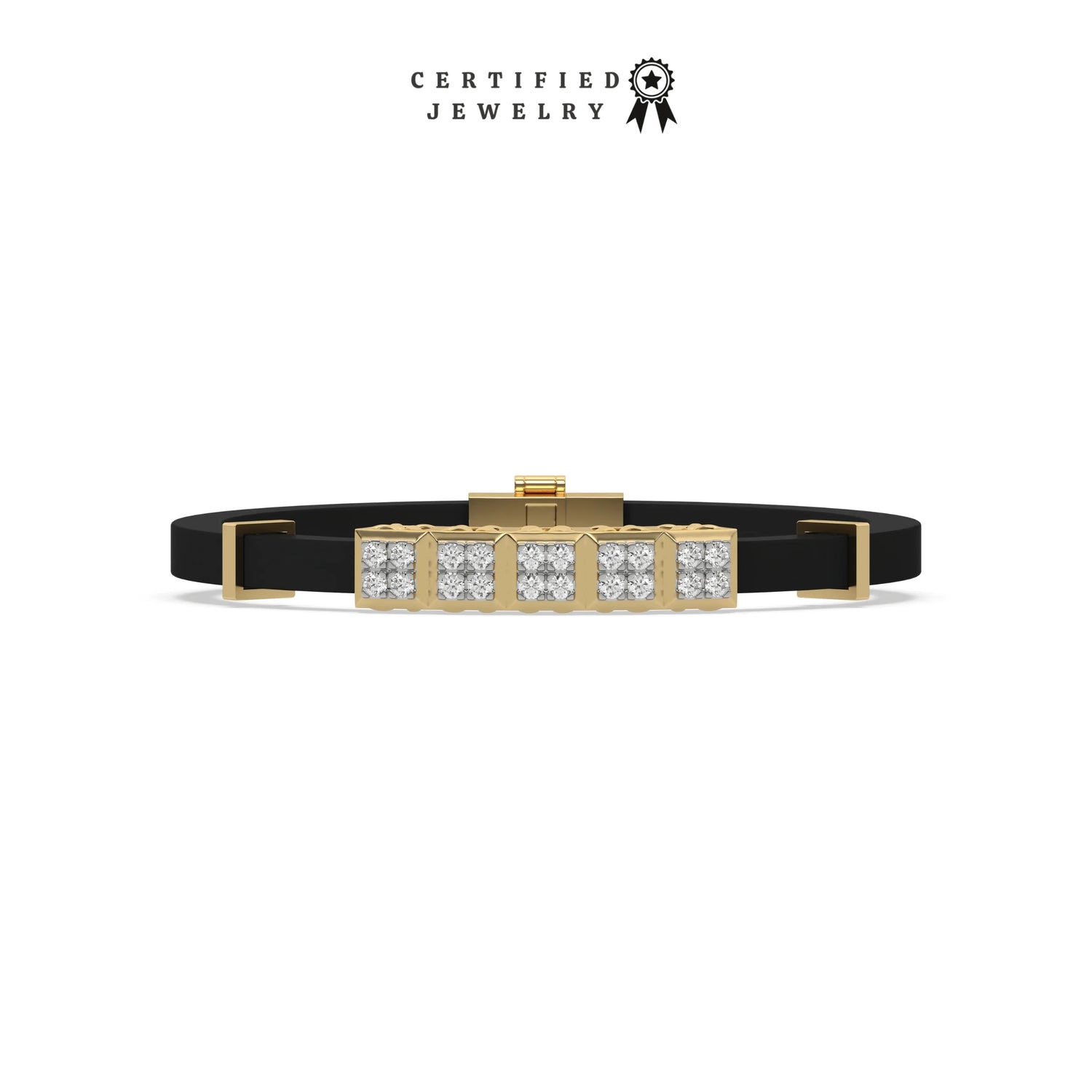 1.20 CT Lab Diamond Cubic Rubber Bracelet