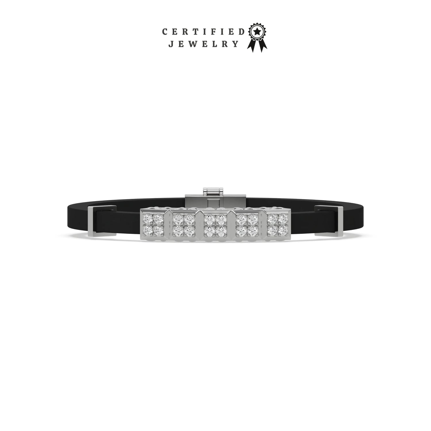 1.20 CT Natural Diamond Cubic Rubber Bracelet