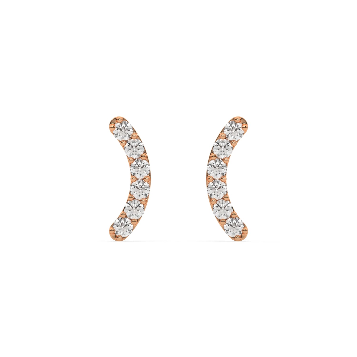 0.25 CT Lab Diamond Curve Bar Stud Earrings