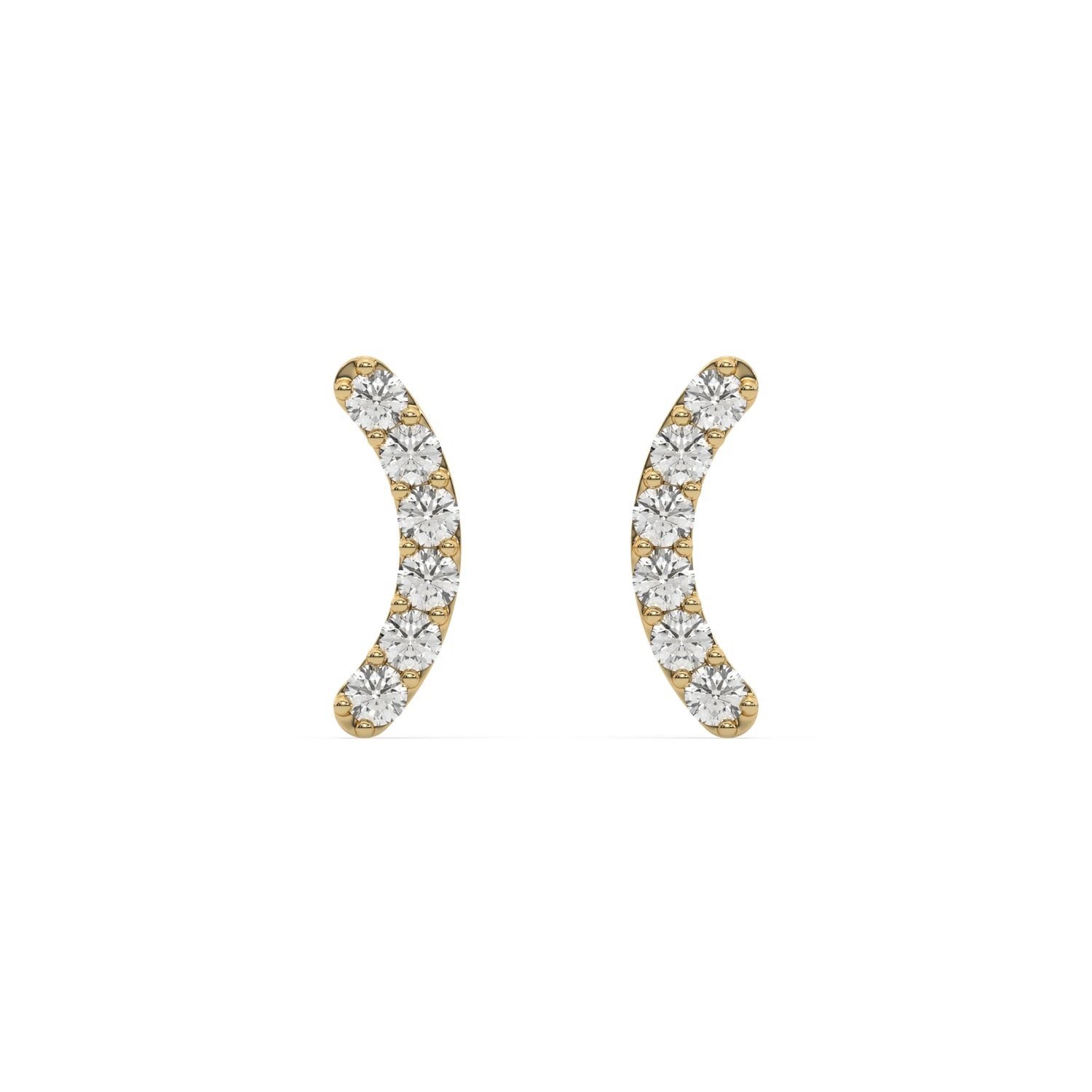 0.25 CT Lab Diamond Curve Bar Stud Earrings