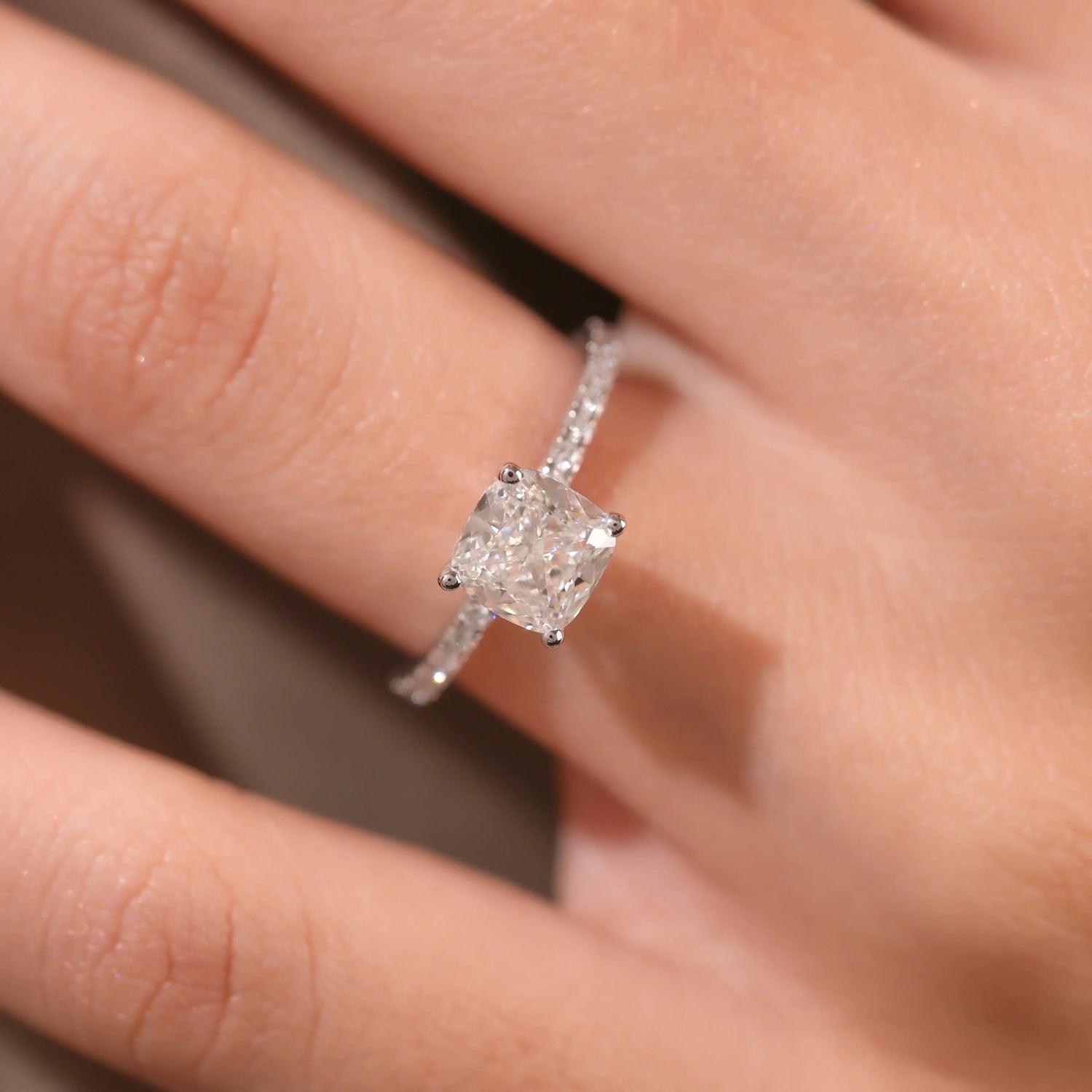 Cushion Pave Diamond Ring 