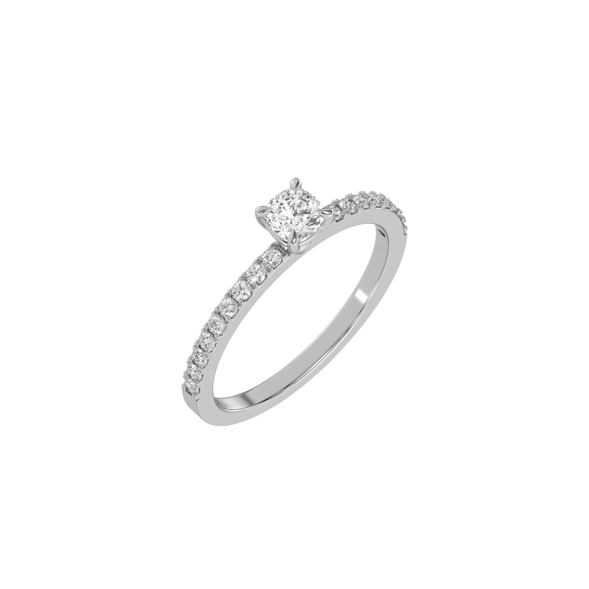 Cushion Cut Diamond Ring, Engagement Ring, Solitaire Ring, Pave Set Cushion Cut Wedding Ring, 2CT Diamond Ring, Simple Engagement Ring