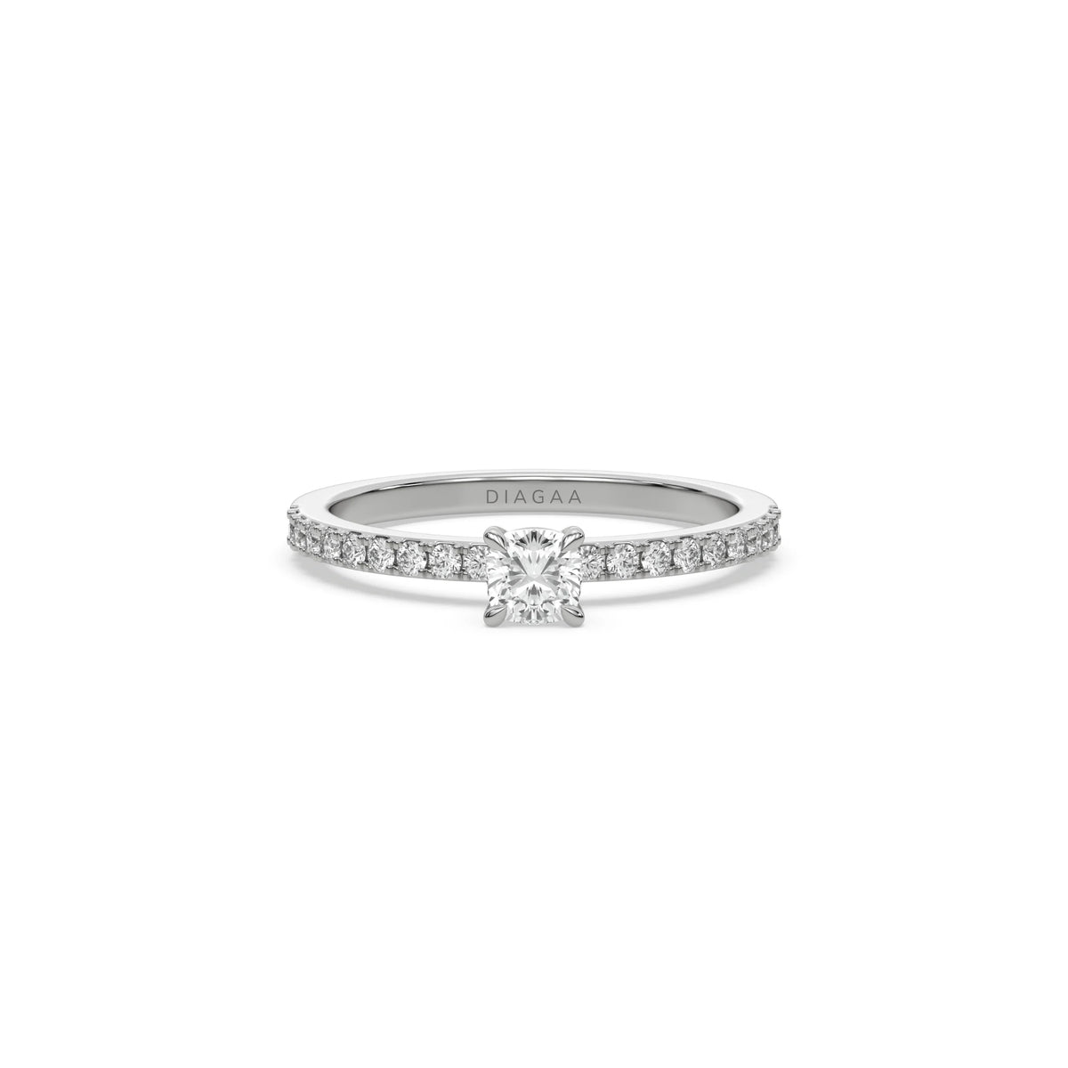 Cushion Cut Diamond Ring, Engagement Ring, Solitaire Ring, Pave Set Cushion Cut Wedding Ring, 2CT Diamond Ring, Simple Engagement Ring