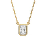 14K Yellow Gold Radiant Solitaire Diamond Necklace