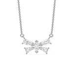 18K White Gold Butterfly Diamond Necklace