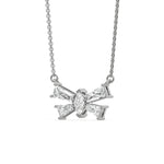 14K White Gold Butterfly Diamond Necklace