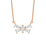 18K Rose Gold Butterfly Diamond Necklace