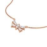 18K Rose Gold Butterfly Diamond Necklace