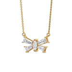 14K Yellow Gold Butterfly Diamond Necklace