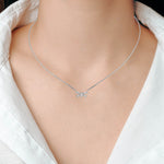 14K White Gold Butterfly Diamond Necklace