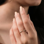 Round Diamond Claw Cuff Ring