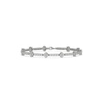 14K White Gold Round Diamond Flower Tennis Bracelet 
