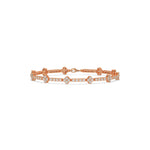 14K Rose Gold Round Diamond Flower Tennis Bracelet 