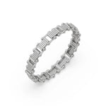 This two tone gold Diamond link bracelet features 3.40 CT of round cut diamonds set in a pave setting in 3d view