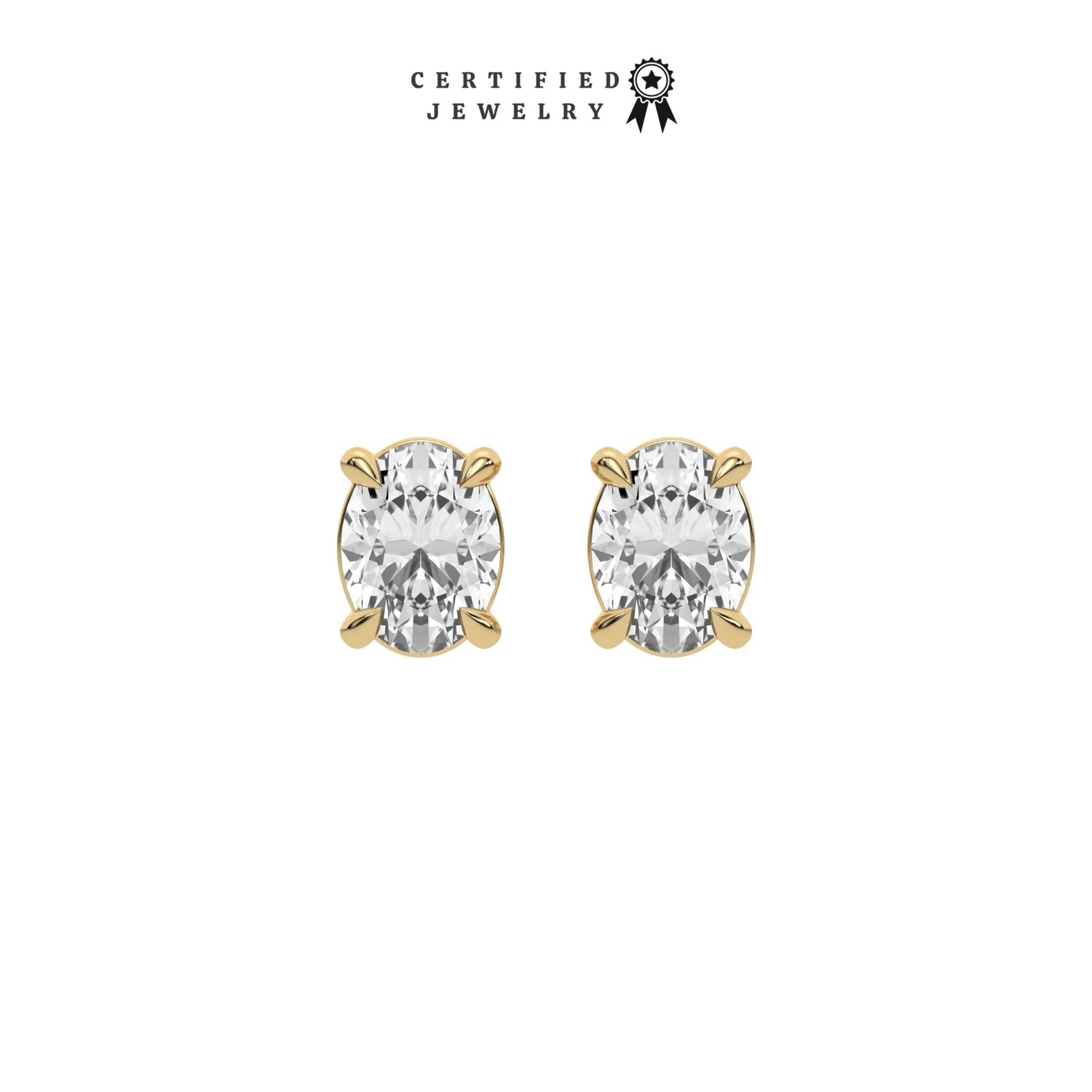 6 CT Lab Diamond Oval Cut Solitaire Earrings