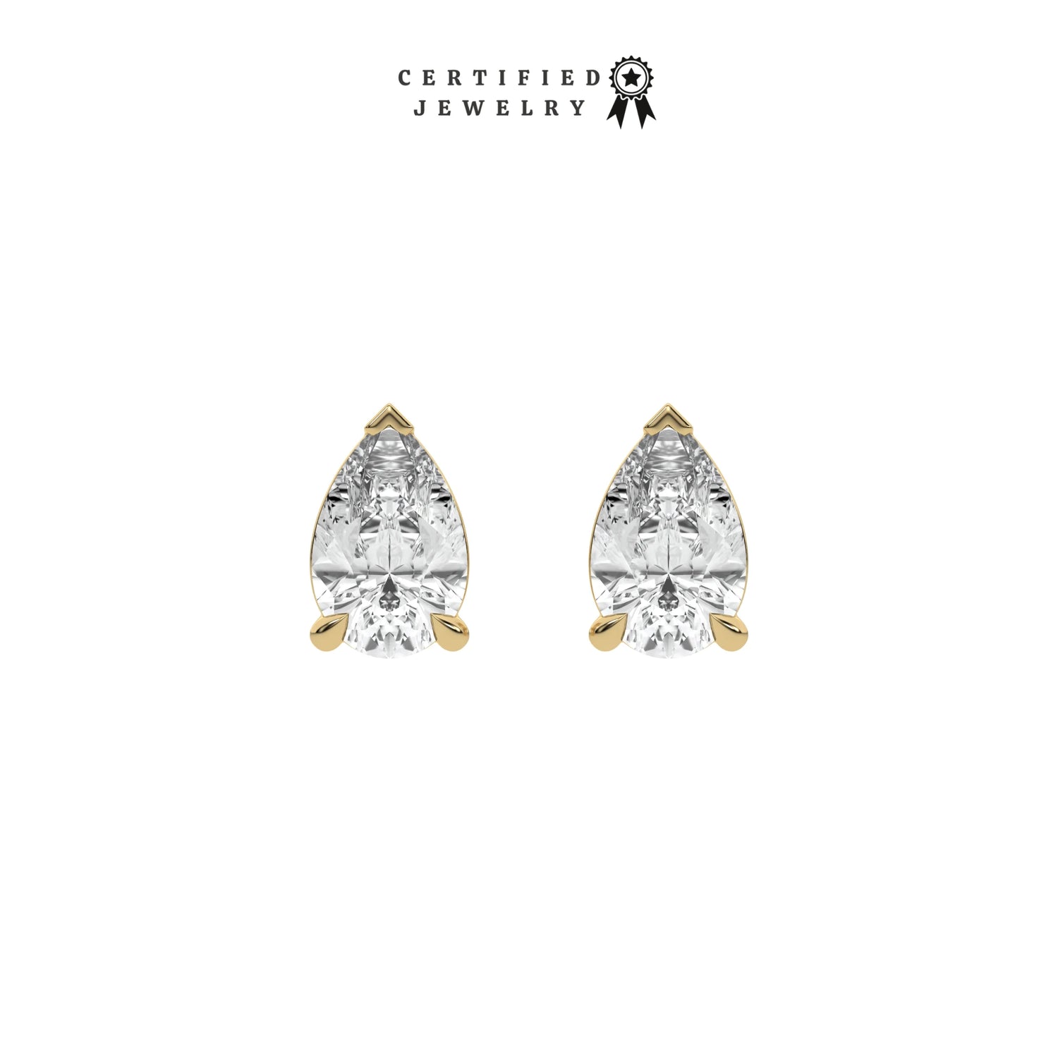 2 CT Lab Diamond Pear Shaped Solitaire Earrings