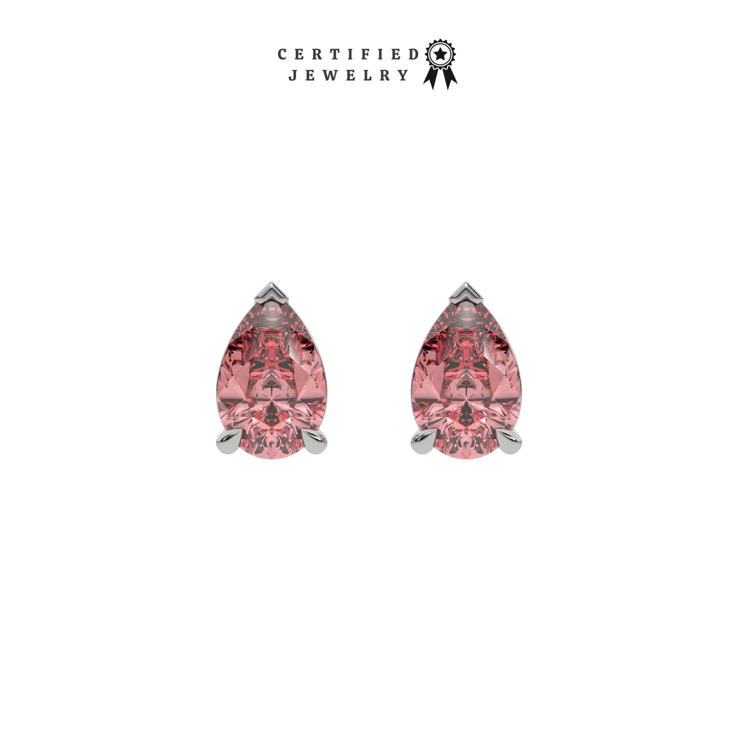 6 CT Fancy Pink Diamond Pear Cut Earrings