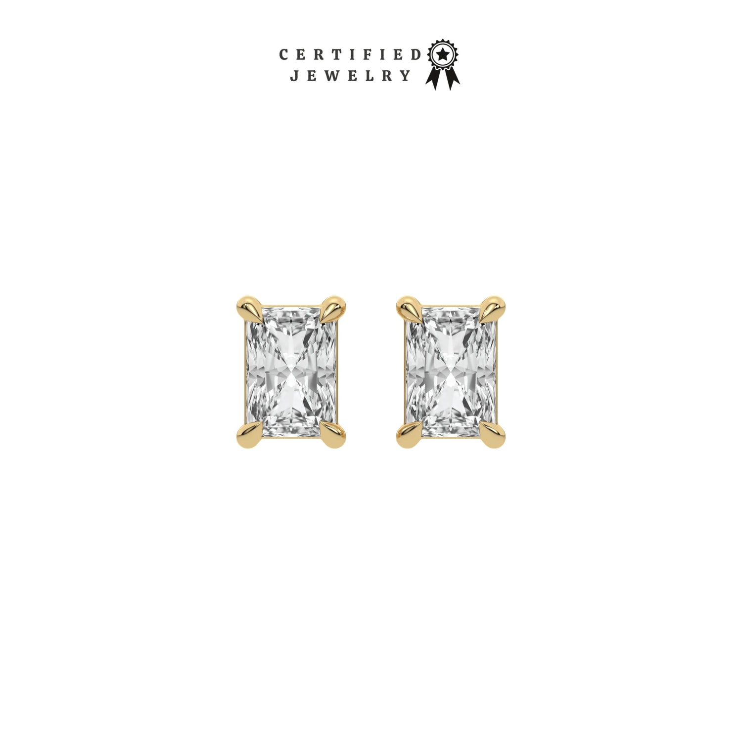 6 CT Men Lab Diamond Radiant Cut Earrings