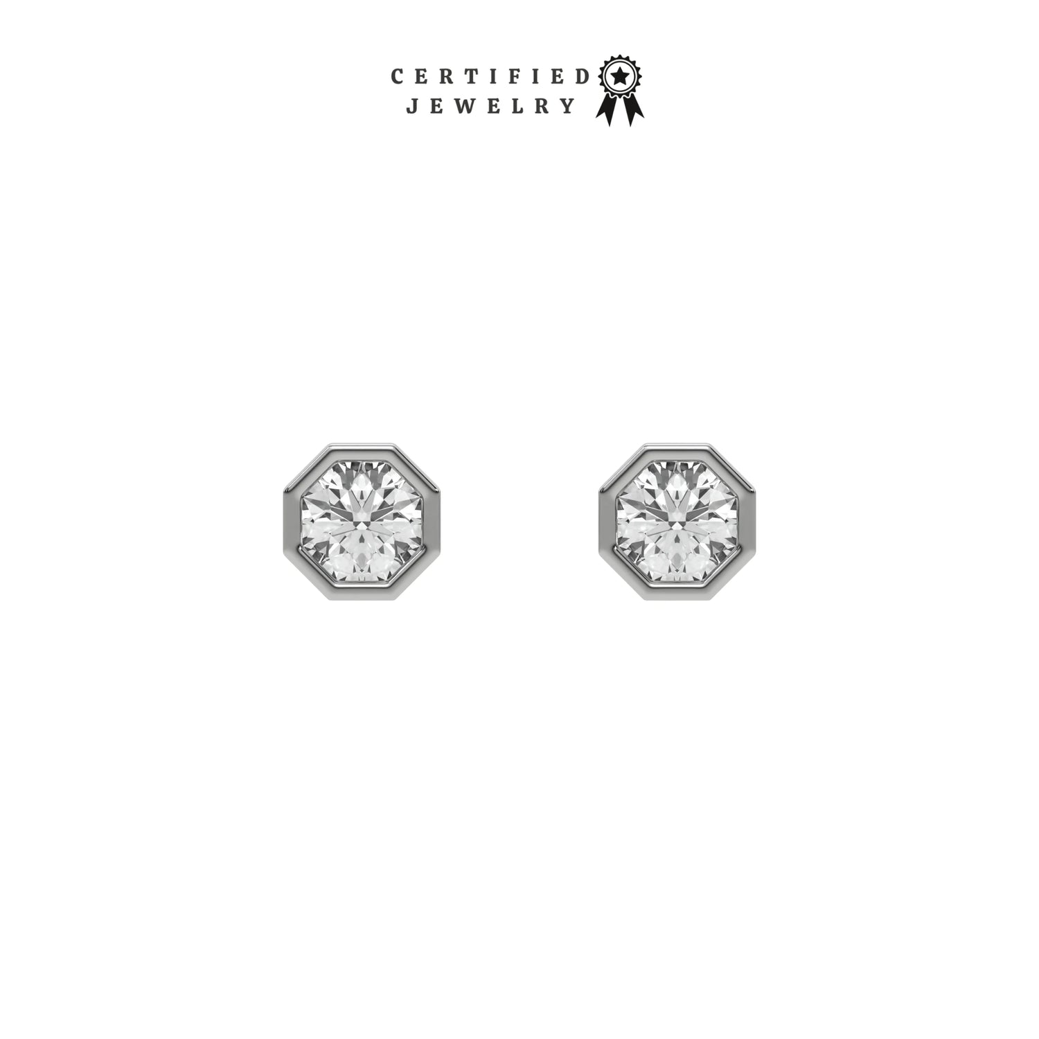 0.30 CT Natural Diamond Round Cut Bezel Studs Earring