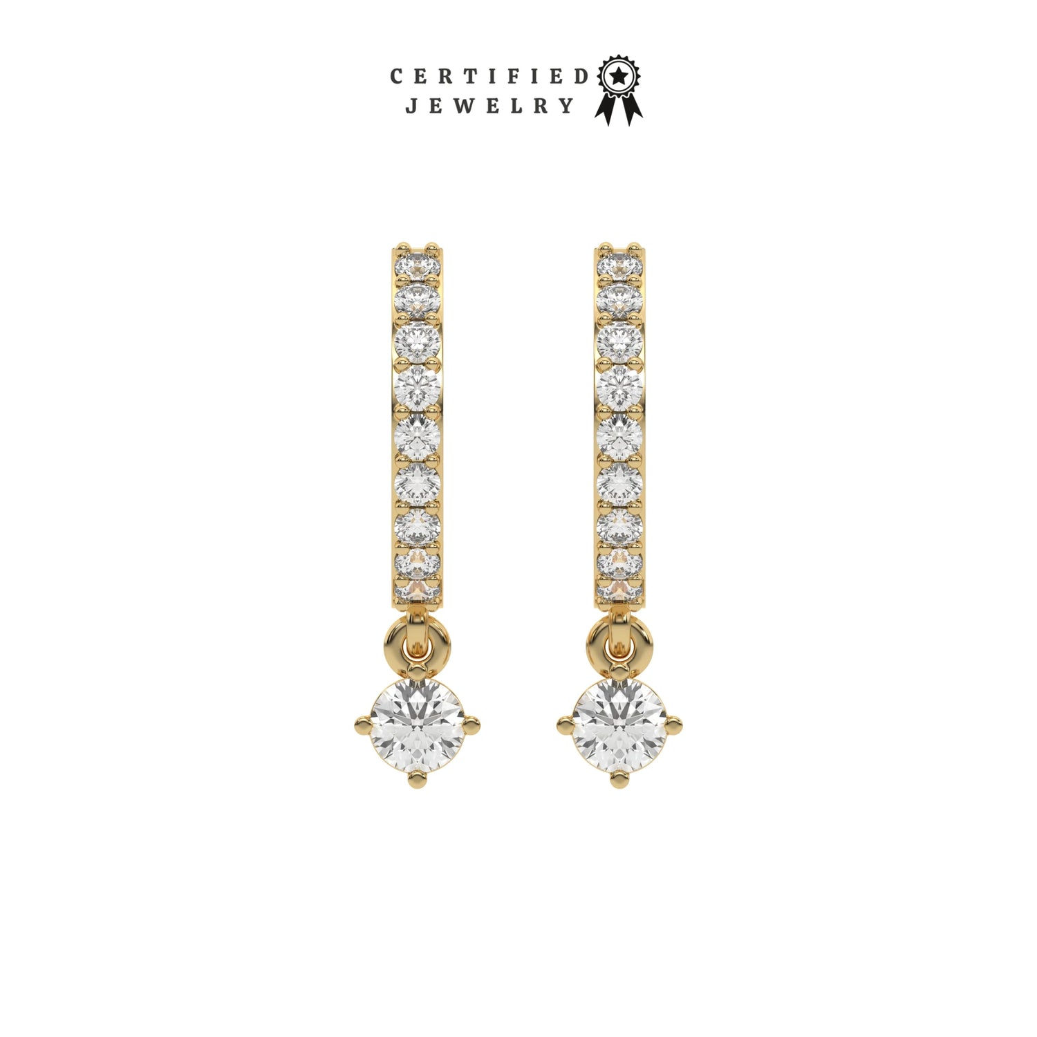 0.40 CT Lab Diamond Round Solitaire Drop Earrings