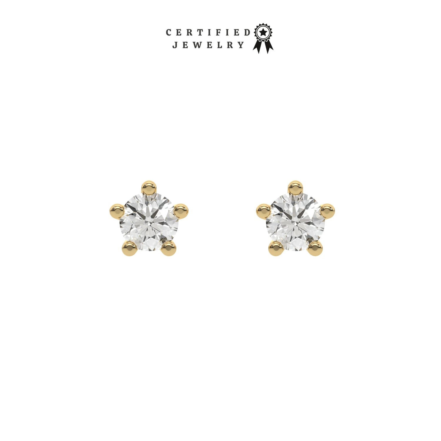 6 CT Classic Lab Diamond Round Earrings