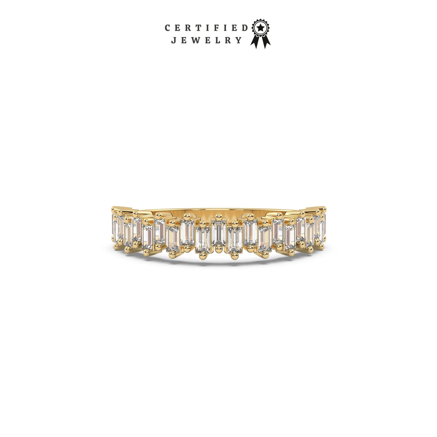 0.32 CT Lab Diamond Prong Set Baguette Ring