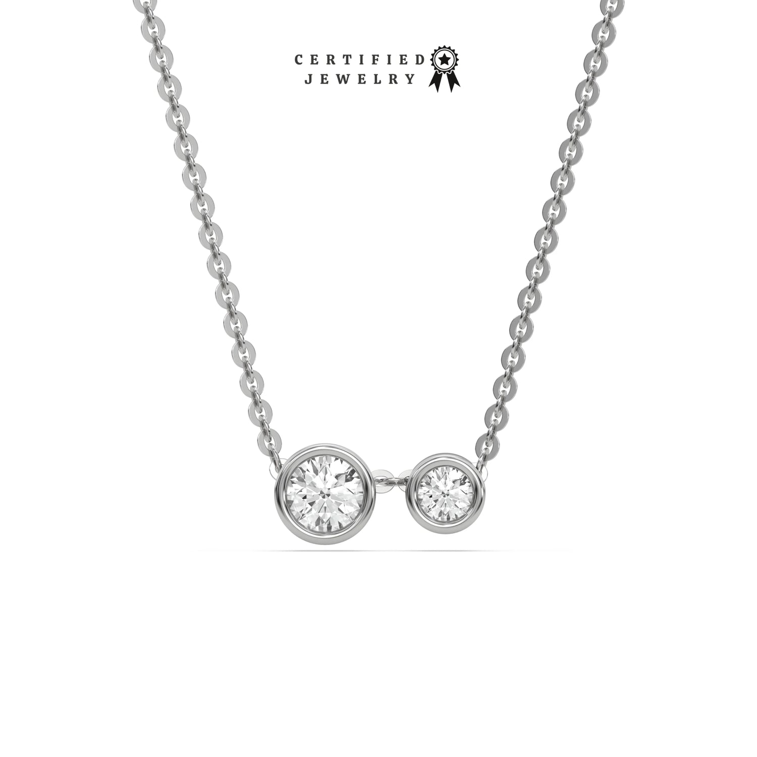 0.21 CT Natural Diamond Duo Round Necklace