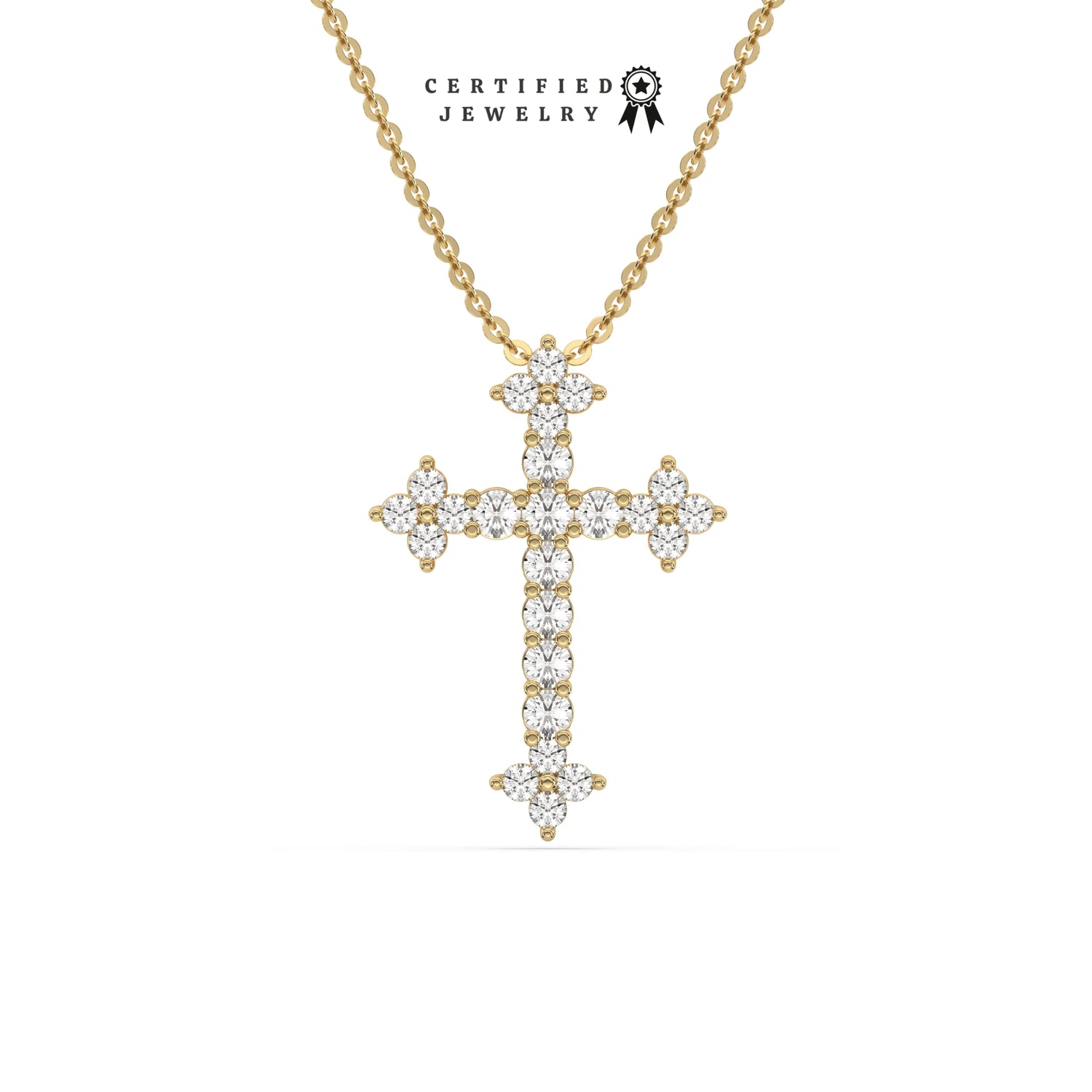 0.59 CT Lab Diamond Prong Cross Pendant