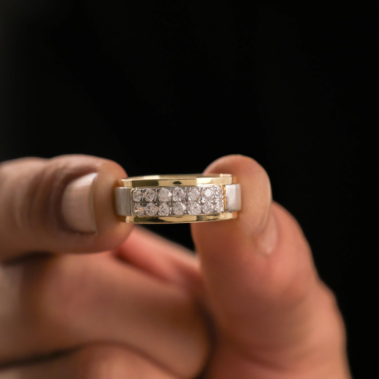 0.63 CT Lab Diamond Double Row Ring