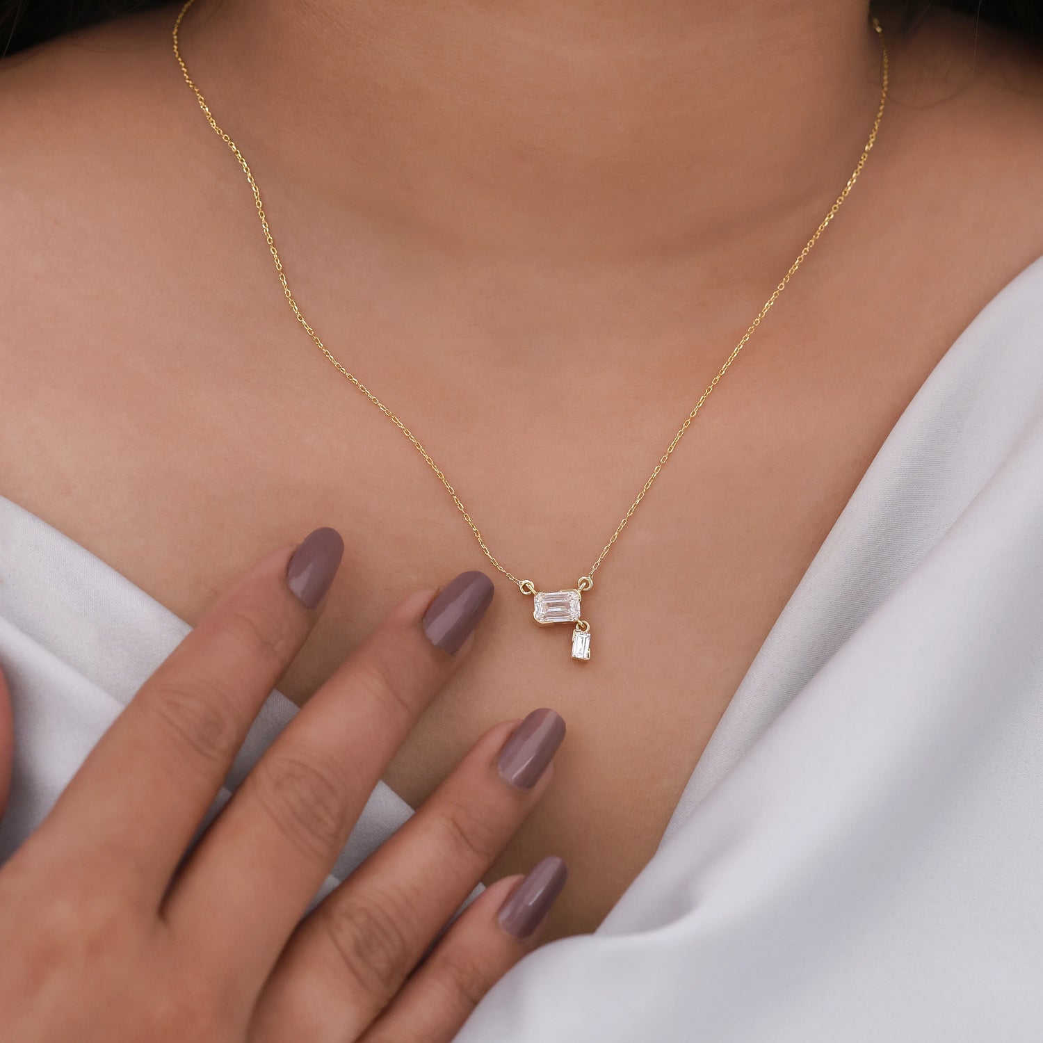 Double Emerald Drop Pendant