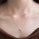 Emerald Drop Gold Necklace 