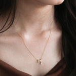 Emerald Diamond Gold Drop Necklace 