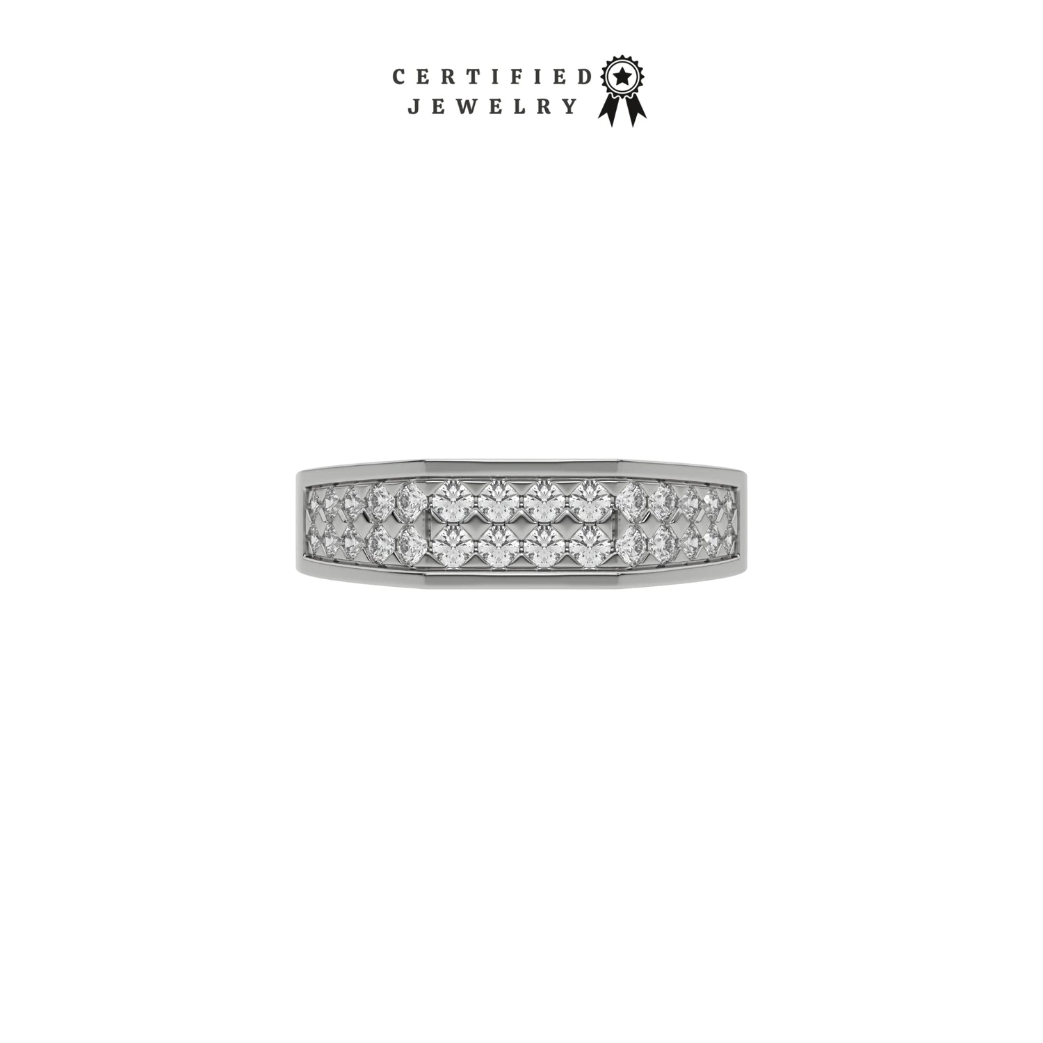 0.75 CT Natural Diamond Dual Row Ring