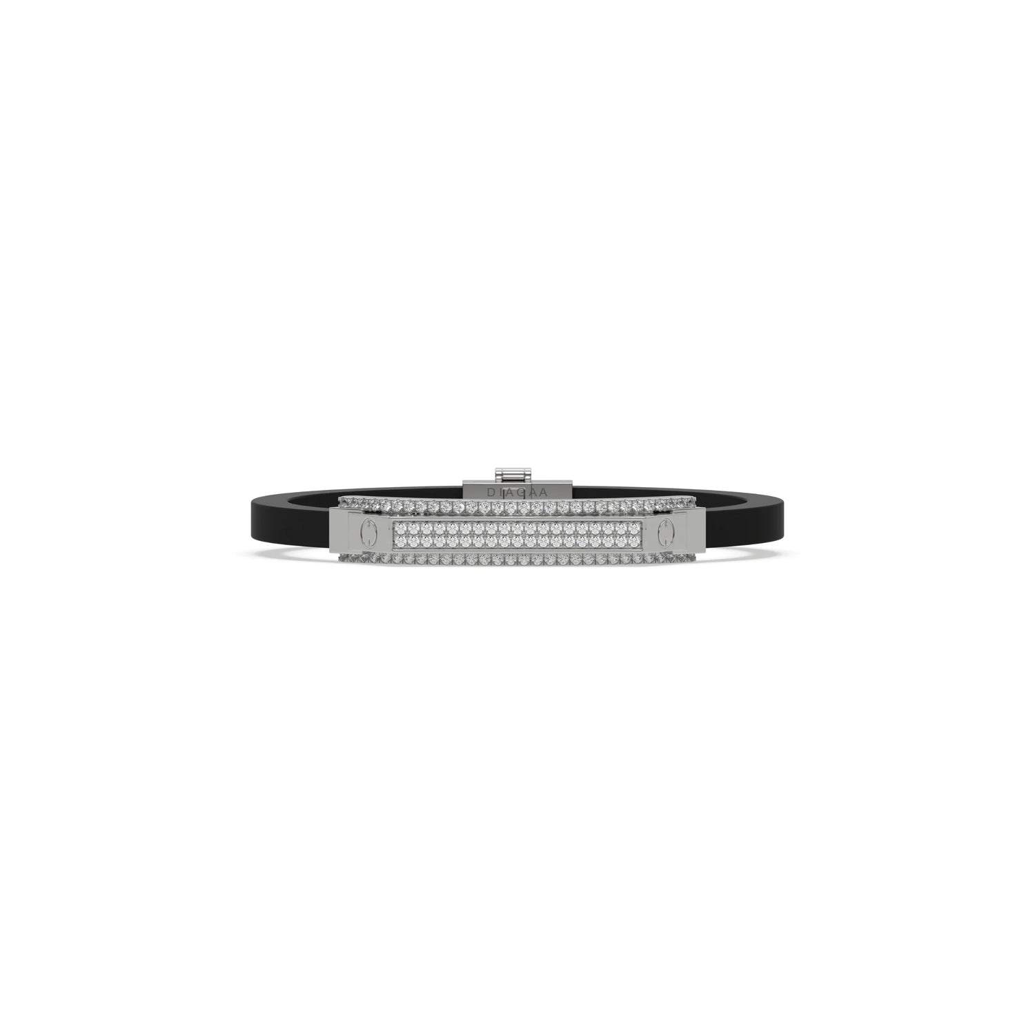 2.10 CT Natural Diamond Dual Row Rubber Bracelet