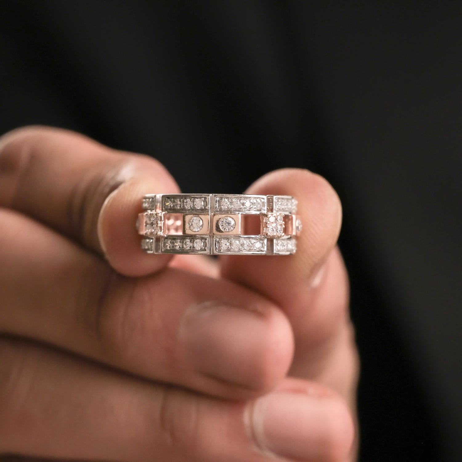 1.08 CT Lab Diamond Dual Tone Eternity Ring