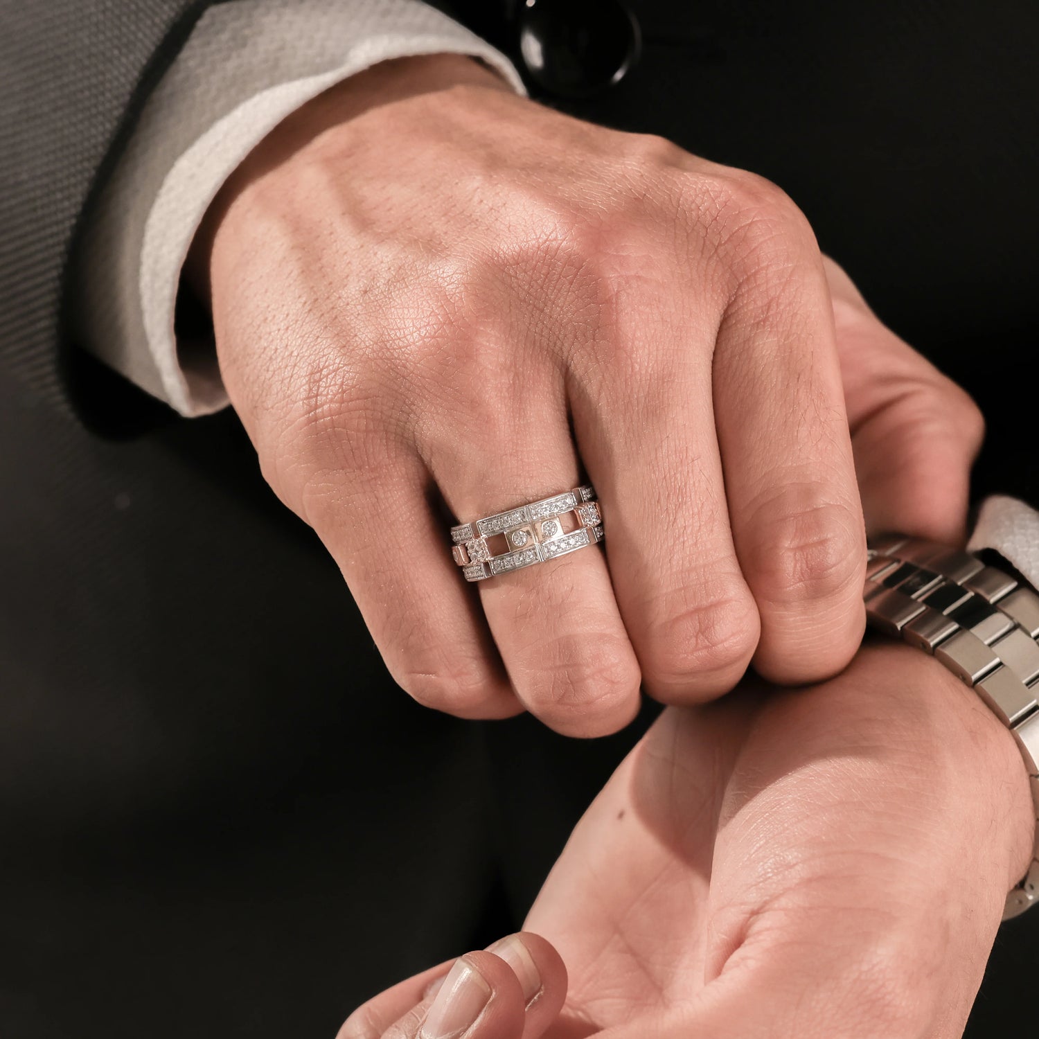 1.08 CT Natural Diamond Dual Tone Eternity Ring
