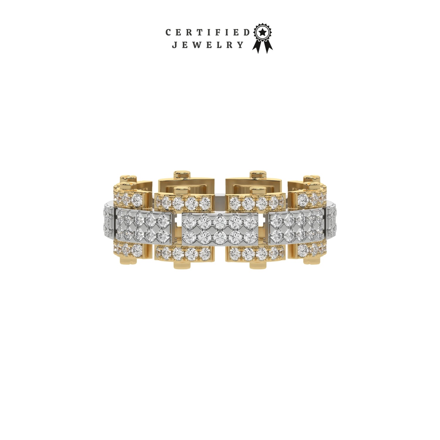 1.25 CT Lab Diamond Dual Tone Eternity Ring