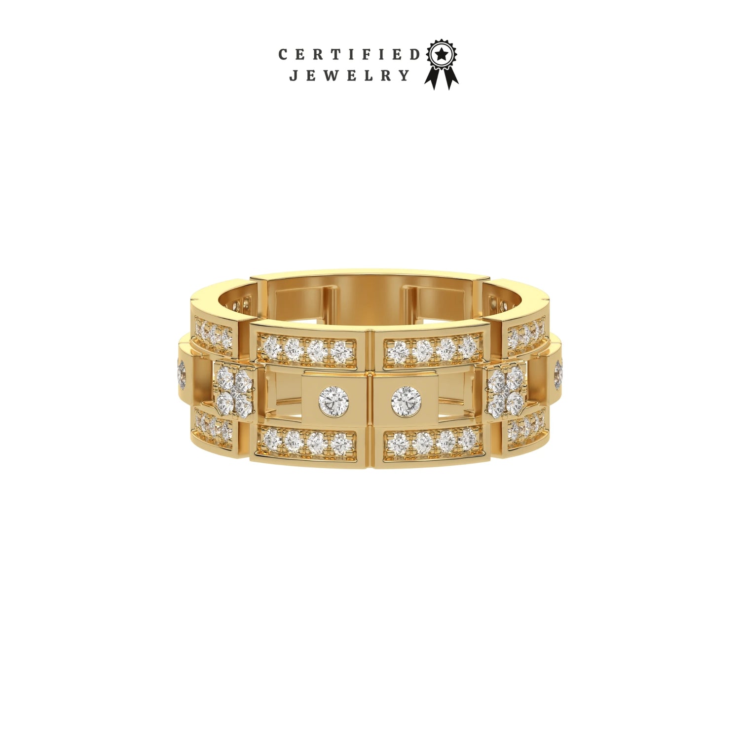 1.08 CT Lab Diamond Dual Tone Eternity Ring