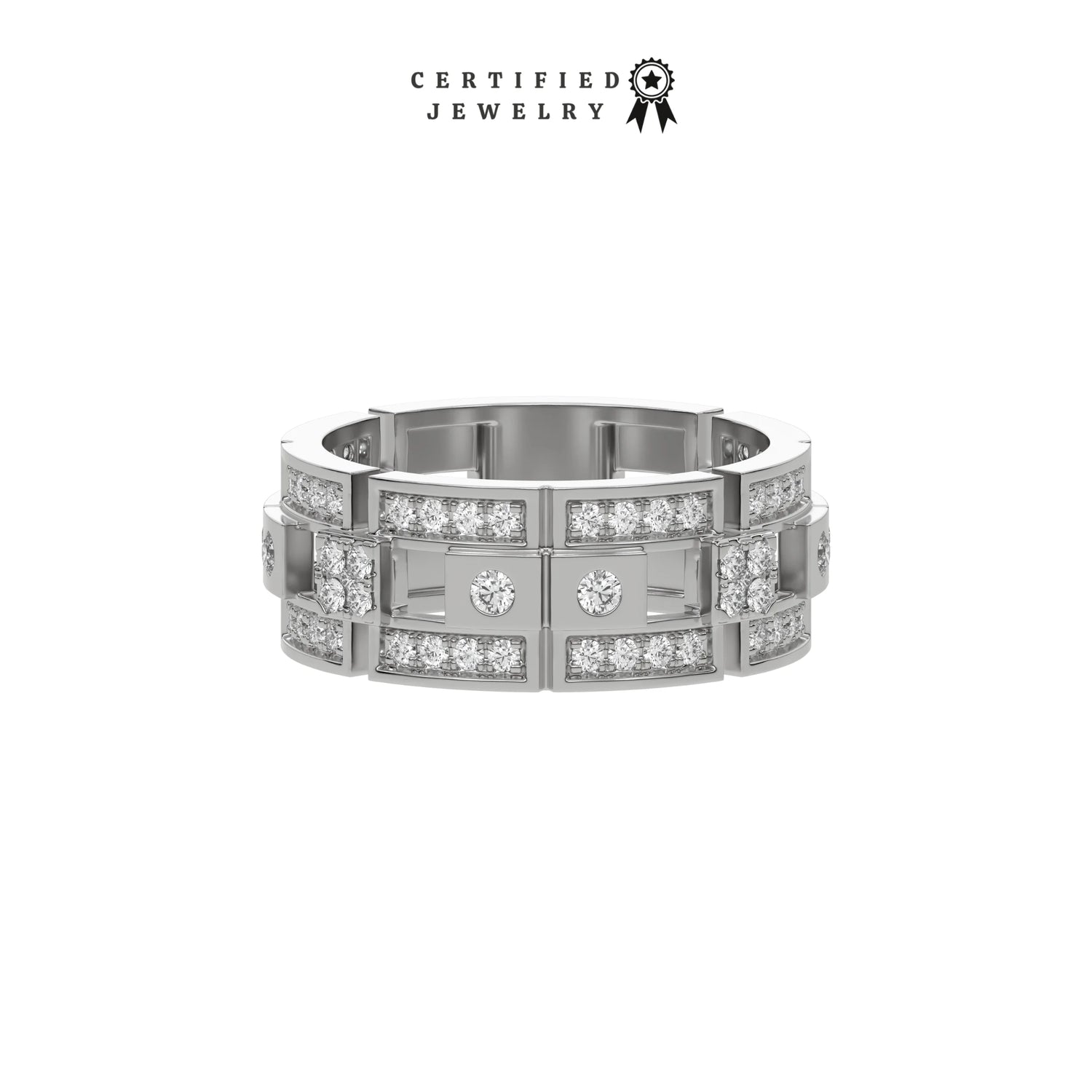 1.08 CT Natural Diamond Dual Tone Eternity Ring