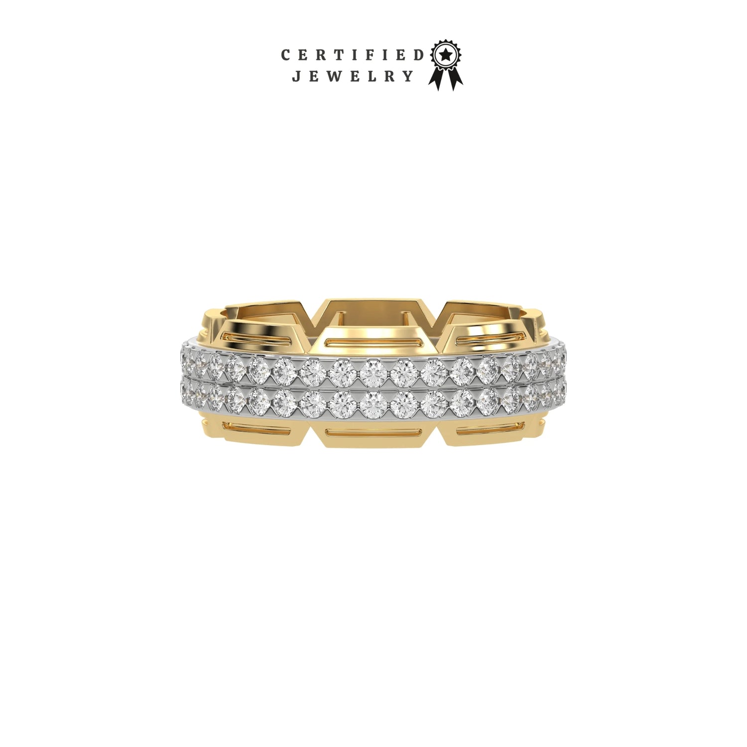 1.35 CT Lab Diamond Dual Tone Eternity Ring